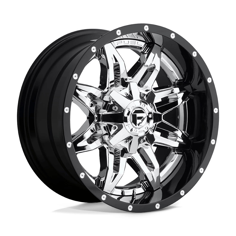 FUEL D266 LETHAL 20x12 6x135/6x139.7 -44 CHROME PLATED GLOSS BLACK LIP