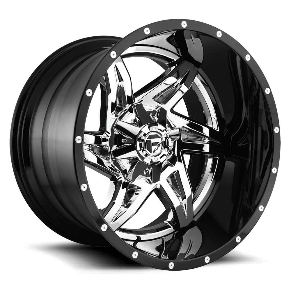 FUEL D272 ROCKER 22x10 8x170 -13 CHROME PLATED GLOSS BLACK LIP