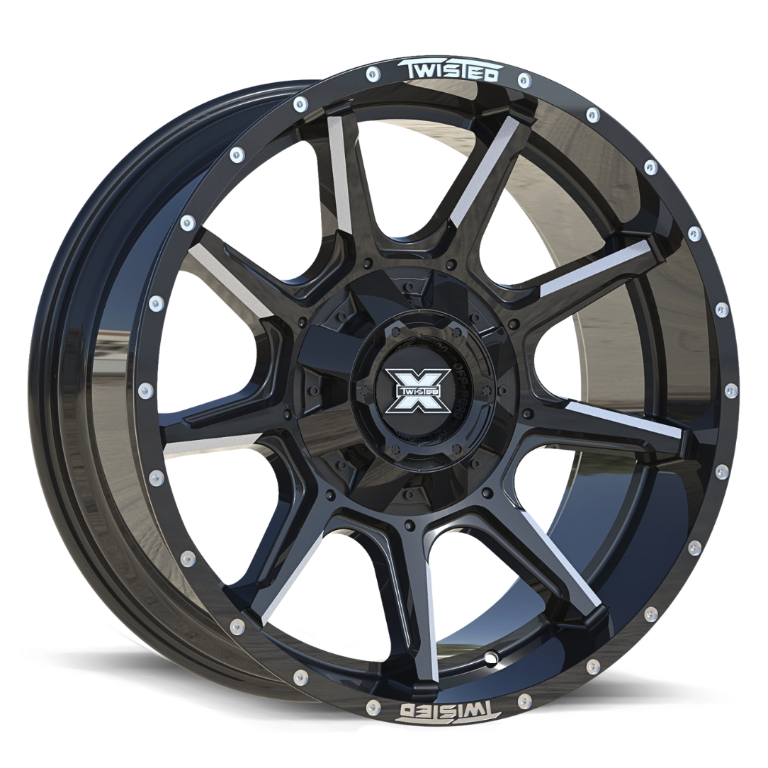 TW2 20x10 5x127/5x139.7 -18 Gloss Black Milled