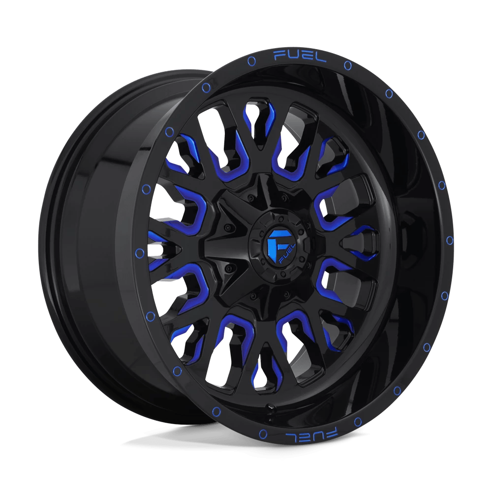 FUEL D645 STROKE 22x12 6x135/6x139.7 -44 GLOSS BLACK BLUE TINTED CLEAR