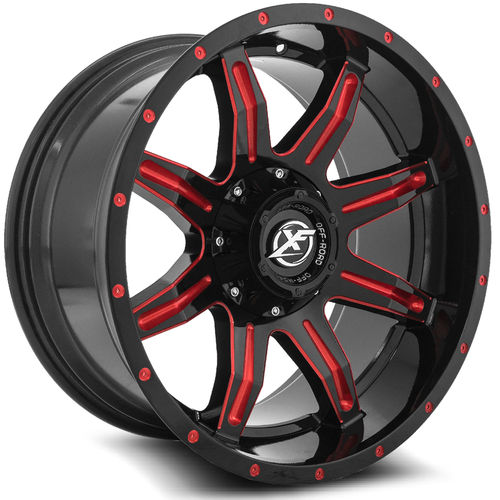 XF OFFROAD XF-215 20x9 6x135/6x139.7 0 Gloss Black Milled Red