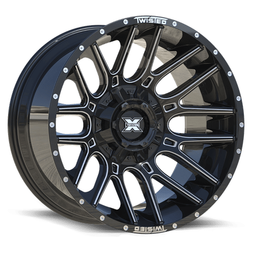 TWISTED OFF-ROAD TW3 22x12 8x165.1/8x180 -44 Gloss Black Milled