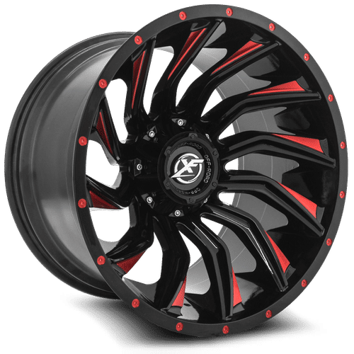 XF OFFROAD XF-224 20x9 6x135/6x139.7 0 Gloss Black Milled Red
