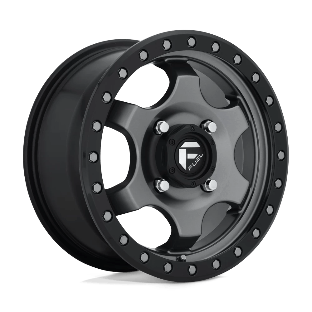 FUEL D640 GATLING 15x7 4x137 55 MATTE GUN METAL BLACK BEAD RING