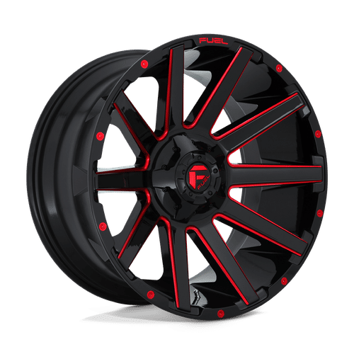 Fuel D643 20x9 8x165.1 20 GLOSS BLACK RED TINTED CLEAR