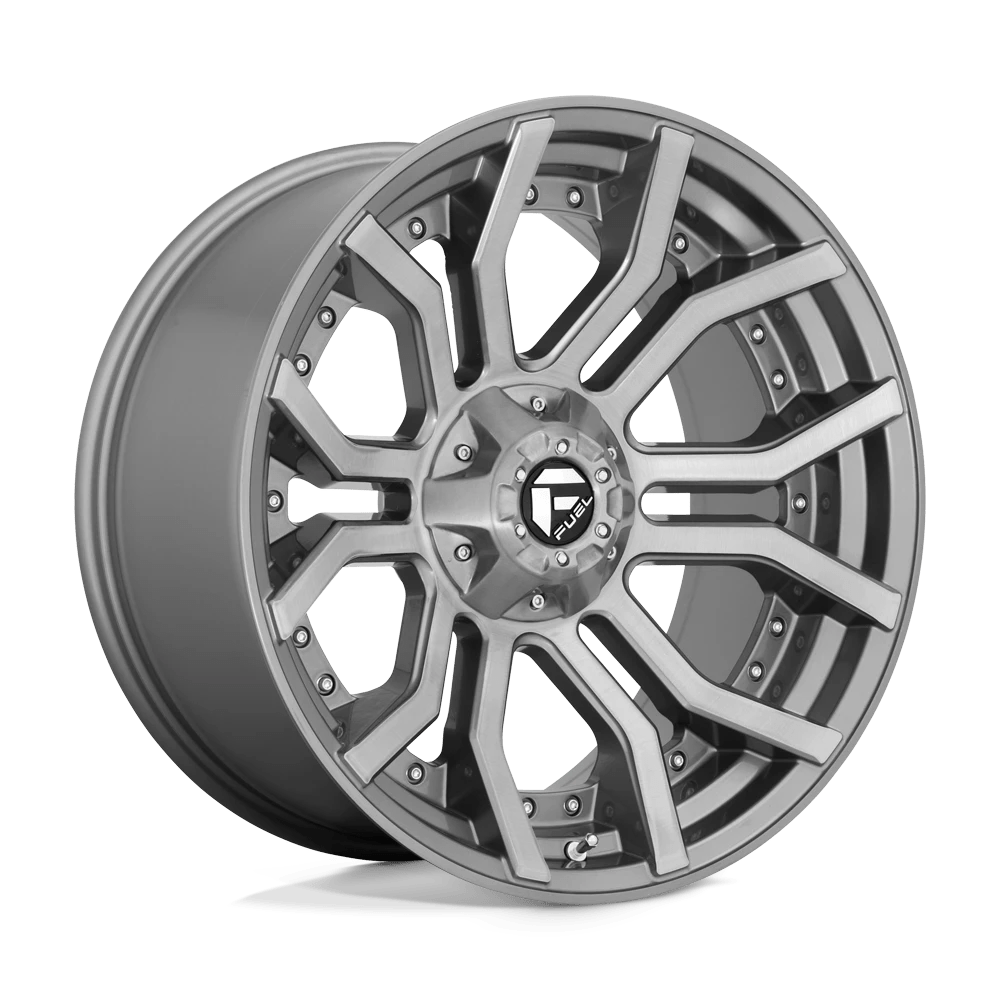 FUEL D713 RAGE PLATINUM 22x10 8x170 -18 BRUSHED GUN METAL TINTED CLEAR