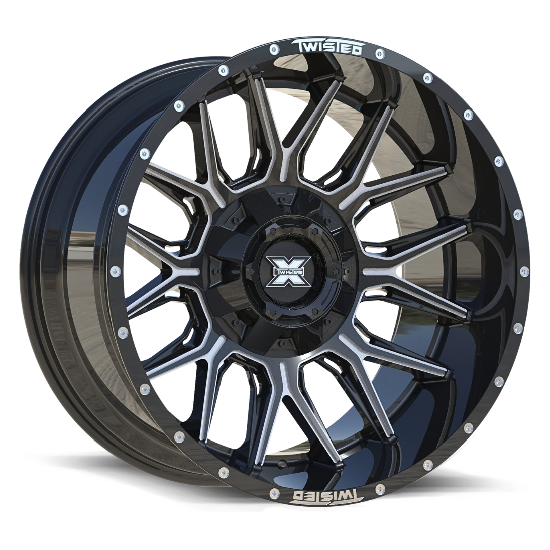 TW1 20x10 8x165.1/8x180 -18 Gloss Black Milled