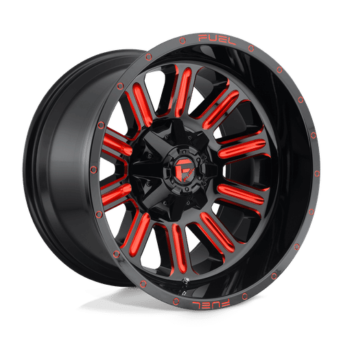 Fuel D621 20x10 8x165.1 -18 GLOSS BLACK RED TINTED CLEAR