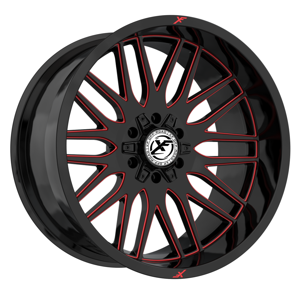 XF OFFROAD XF-240 20x9 5x127/5x139.7 0 Black Milled Red