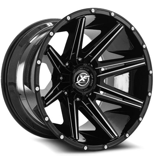 XF OFFROAD XF-220 18x9 5x127/5x139.7 0 Gloss Black Milled Dots