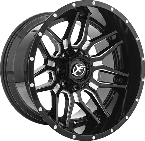 XF OFFROAD XF-222 20x12 8x165.1/8x170 -44 Gloss Black & Milled